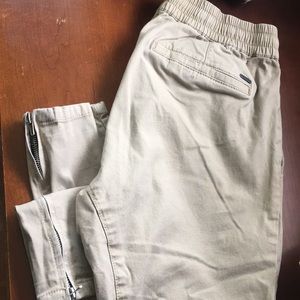BRAND NEW Men’s Khaki Joggers with Zippers